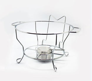 Gourdo's Chafing Dish, Stainless Steel, Single Bowl with Lid Holder 6L / 35cm & 2 Free Servers