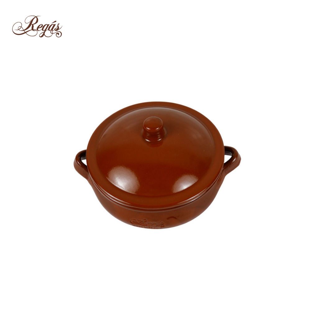 Regas Terracota Bombee Round Casserole With Lid 13cm / 5"