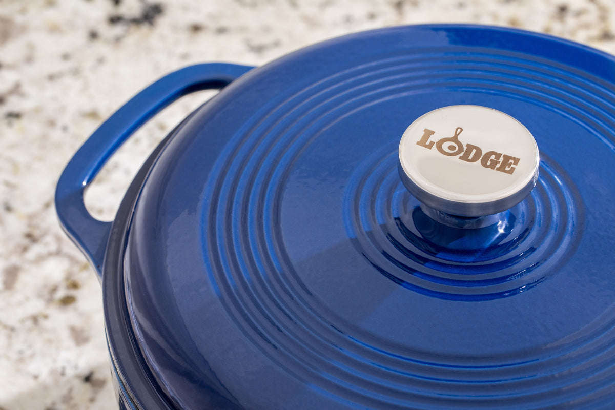Lodge Enameled Cast Iron Dutch Oven Indigo 6QT