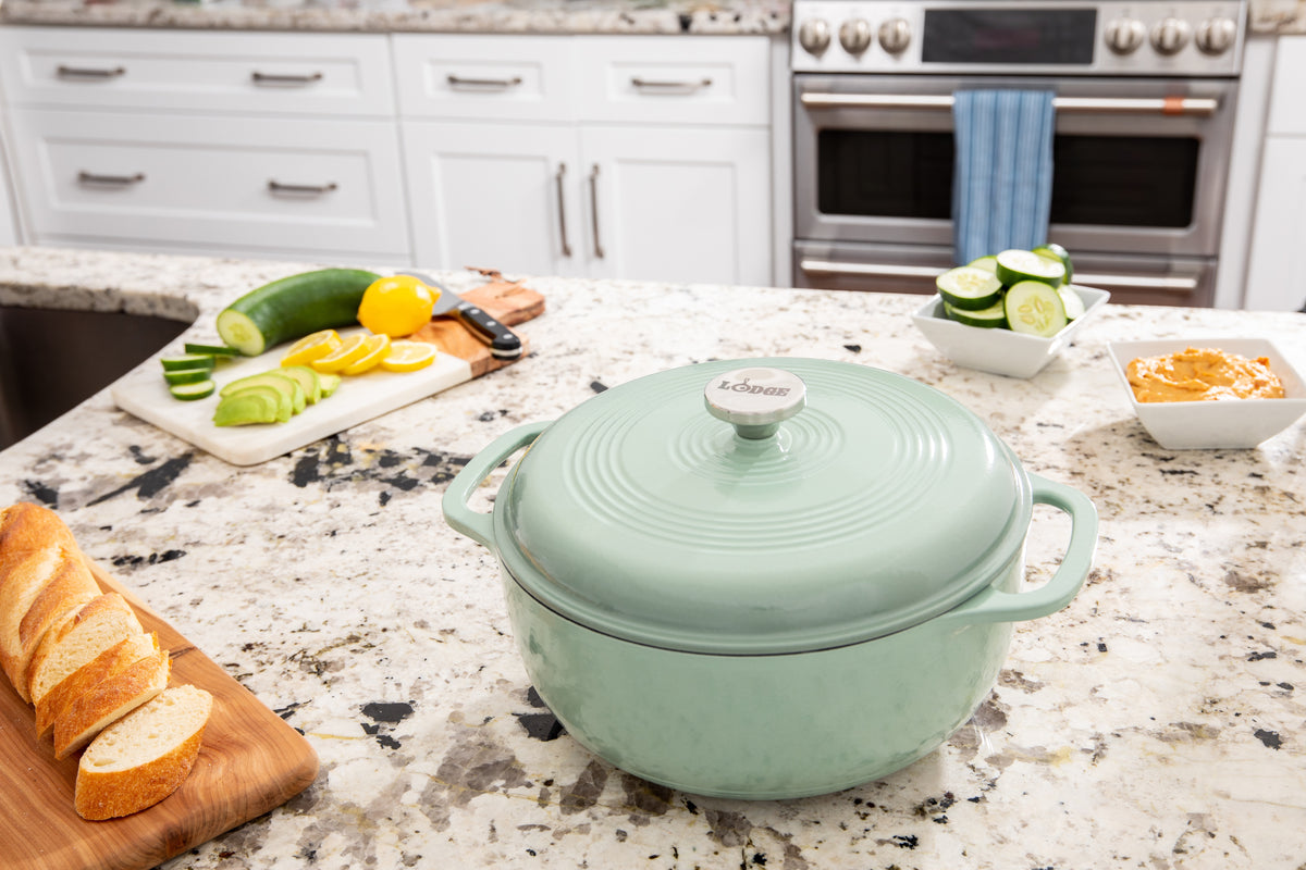 Lodge Enameled Cast Iron Dutch Oven Desert Sage 6QT
