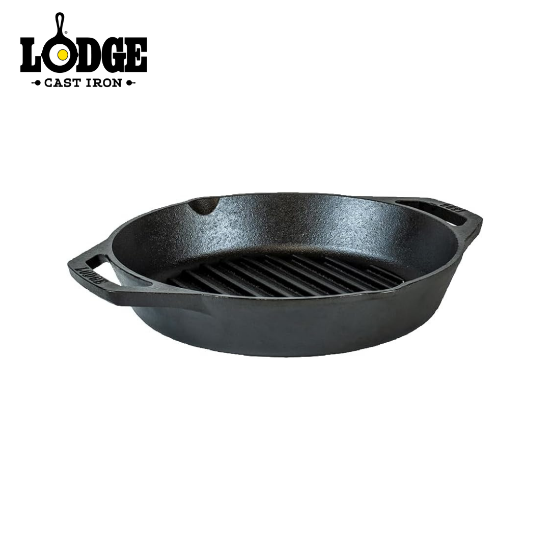 Lodge Seasoned Cast Iron Dual Handle Grill Pan 10.25"