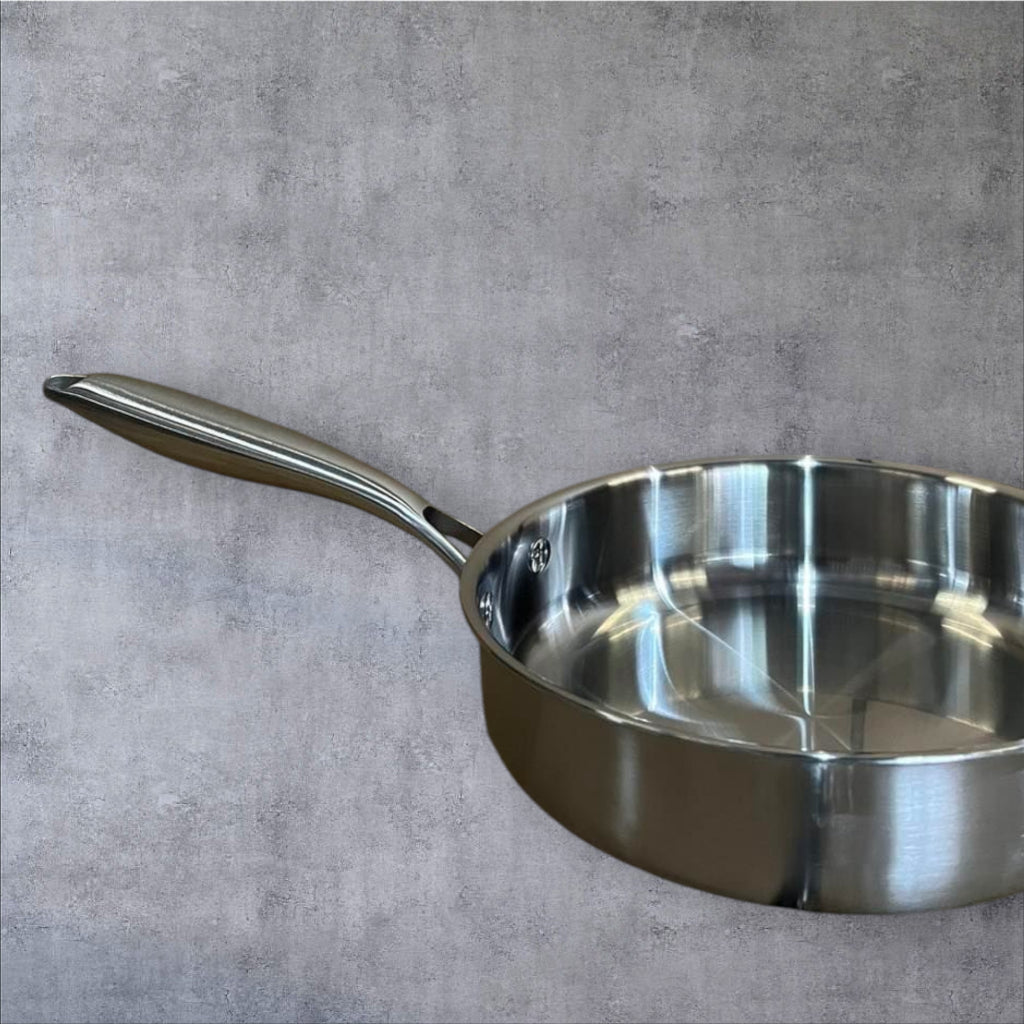 Gourdo's Tri-ply Fry Platinumware Fry Pan  Stainless Steel 24 CM / 2.5 Liters