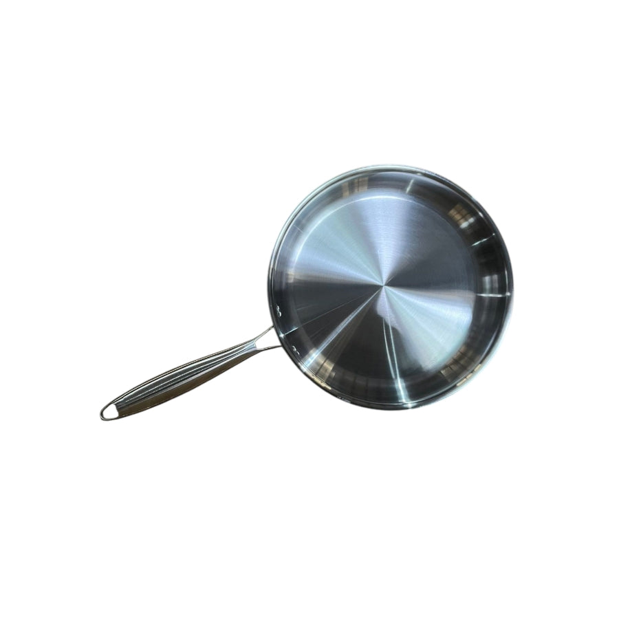 Gourdo's Tri-ply Fry Platinumware Fry Pan With Lid Stainless Steel 28 CM/ 4 Liters