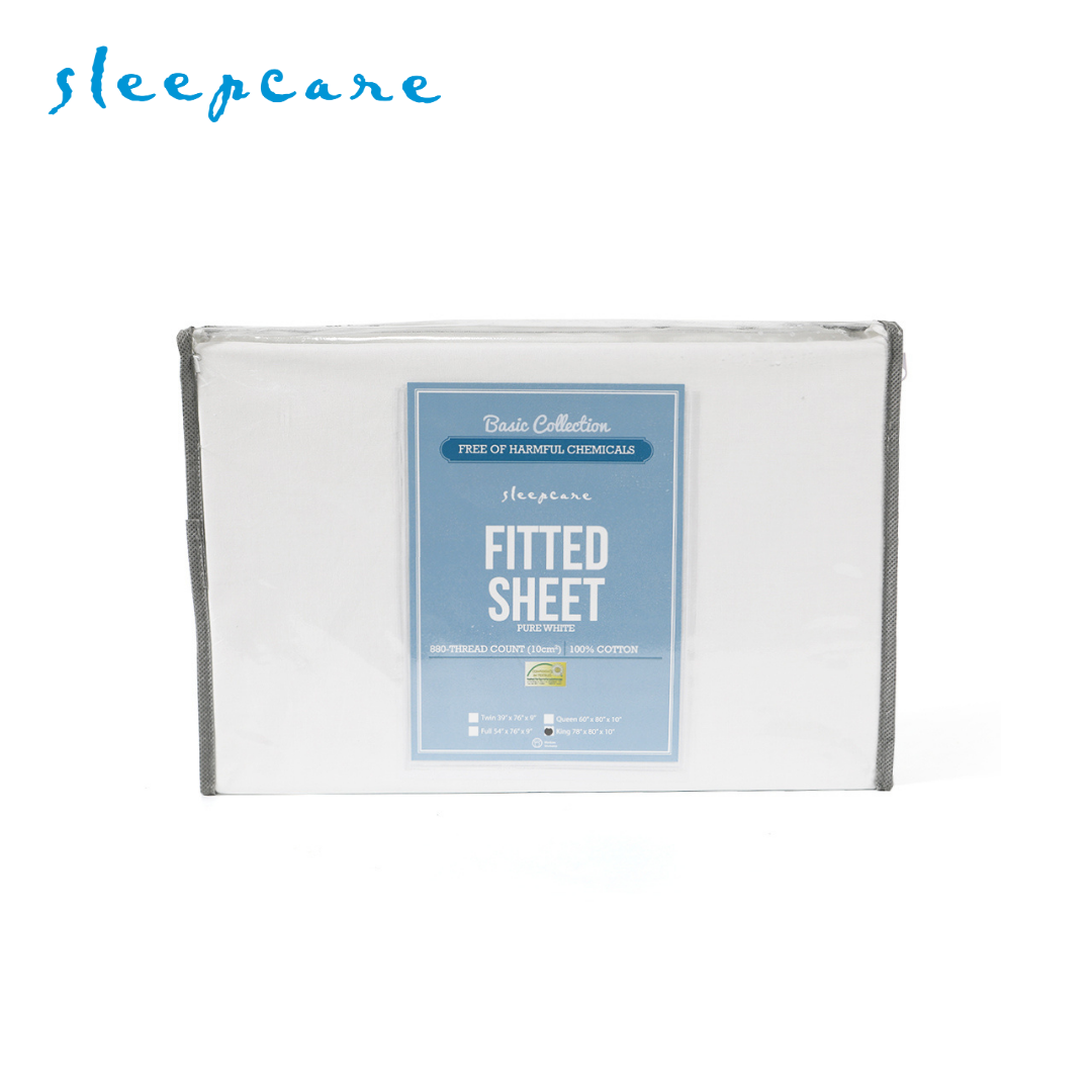Sleepcare Basic White Fitted Sheet King 78x80+10"