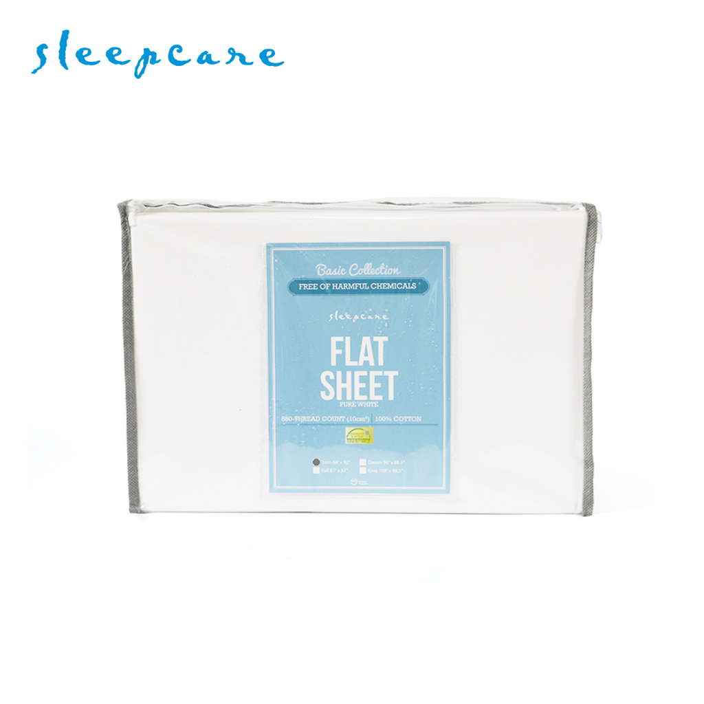Sleepcare Basic White Flat Sheet Twin 66x92"
