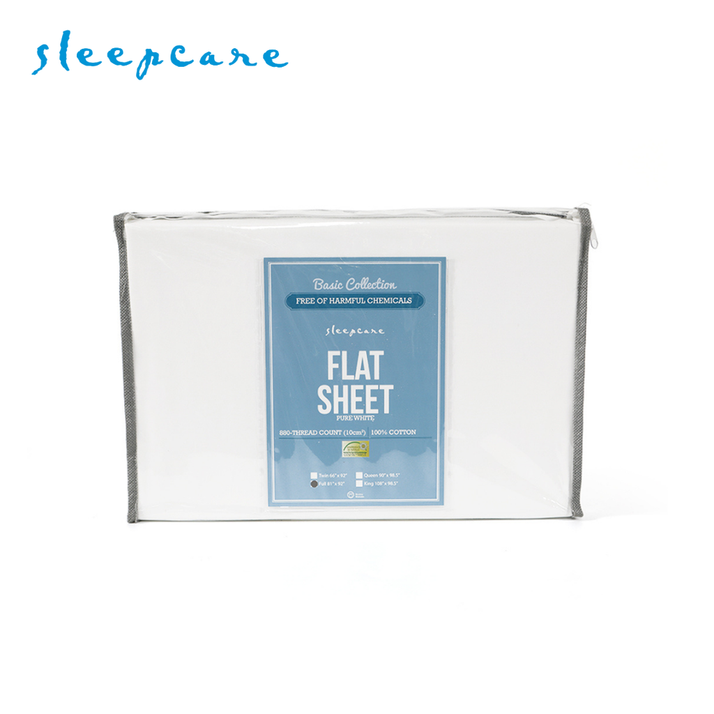 Sleepcare Basic White Flat Sheet Full 81x92"