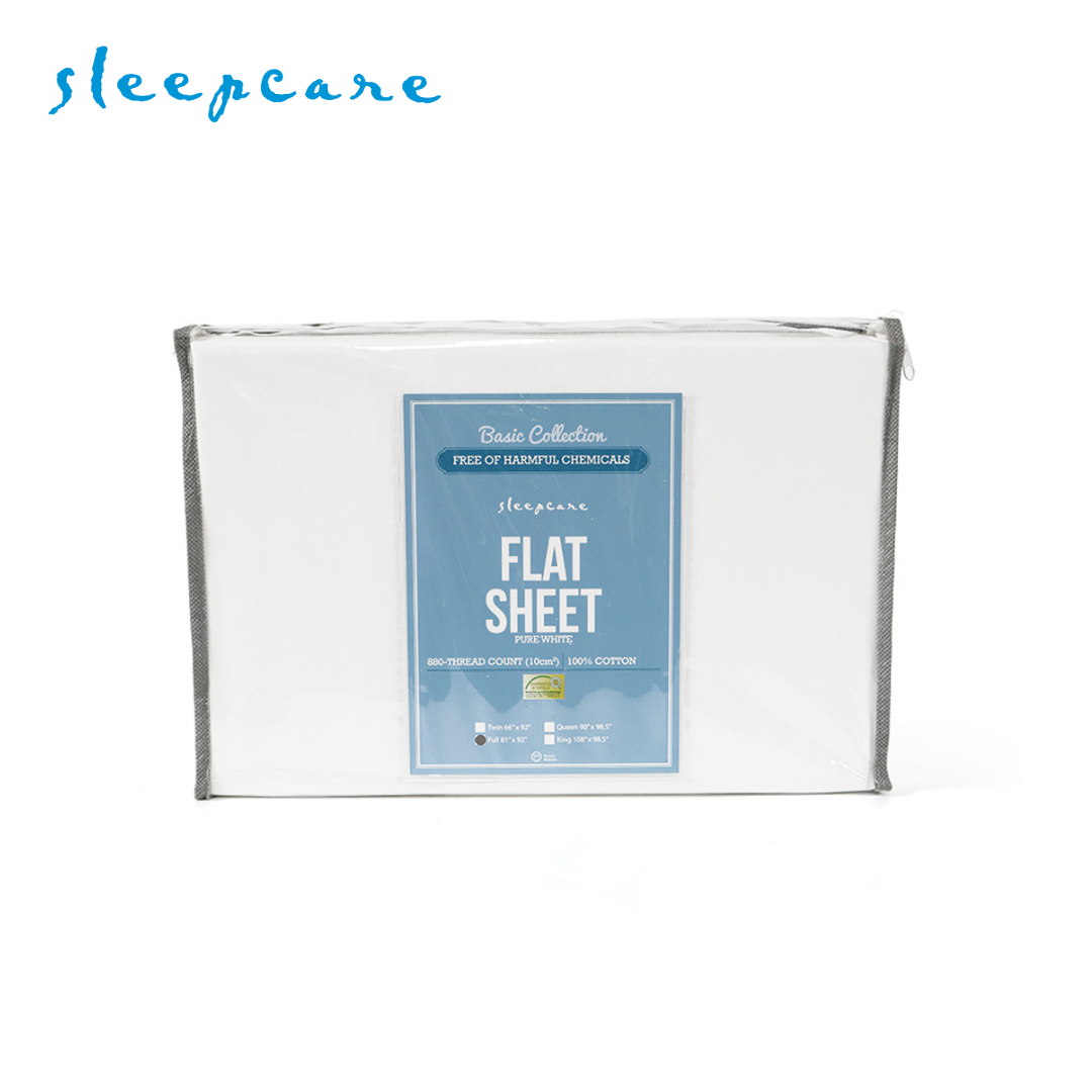 Sleepcare Basic White Flat Sheet Full 81x92"