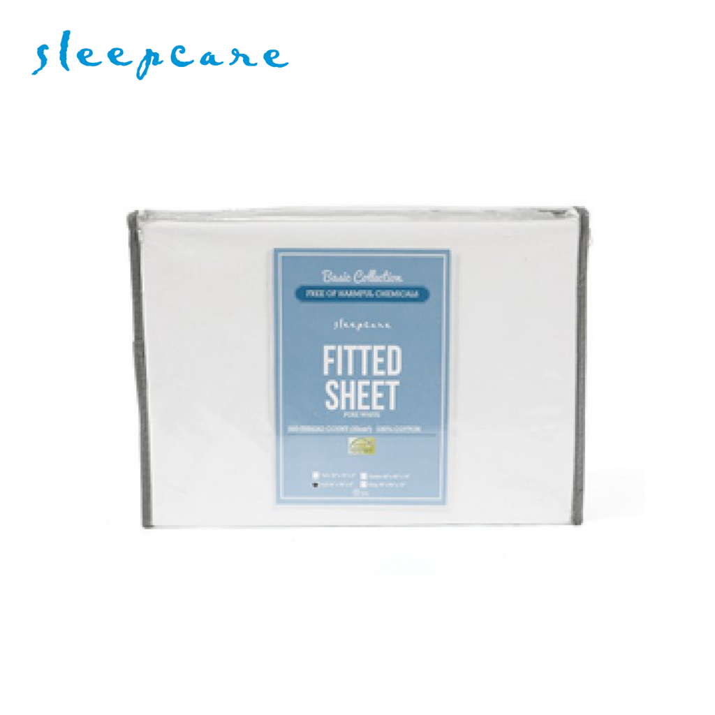 Sleepcare Basic White Fitted Sheet Full 54x76+9"