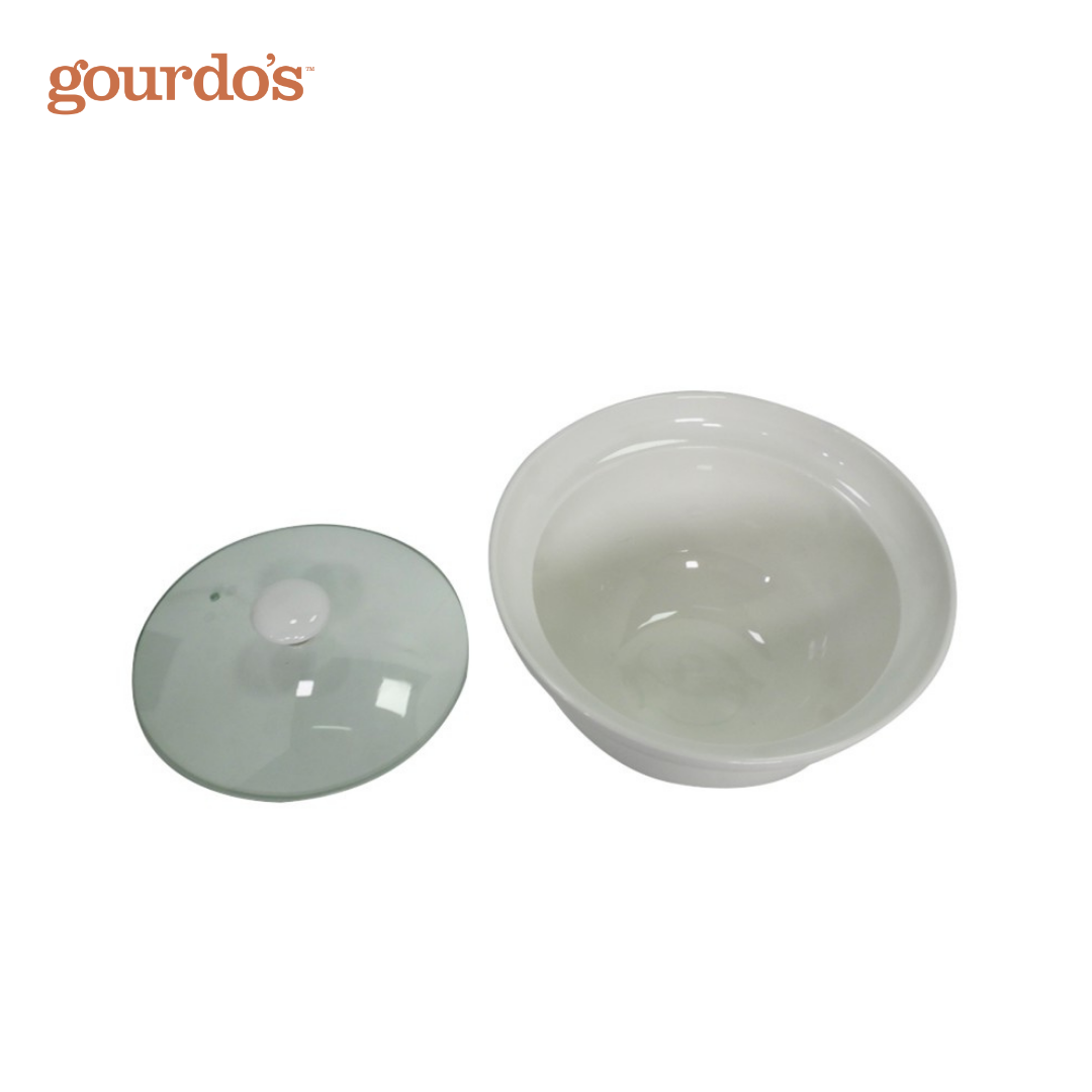 Gourdo's Porcelain Rice Bowl With Lid 10"