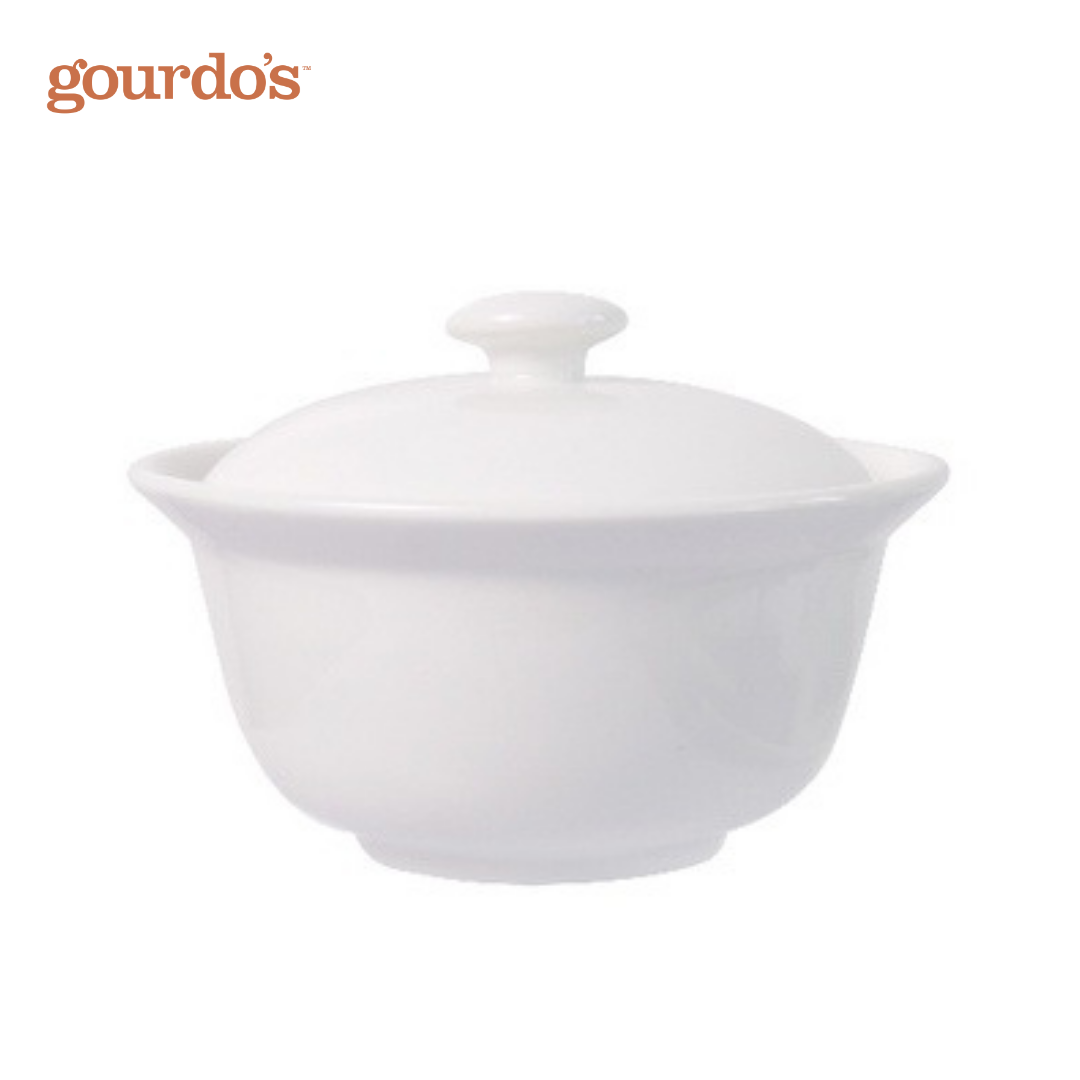 Gourdo's Porcelain Rice Bowl with Lid 5"