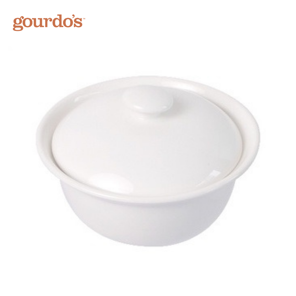 Gourdo's Porcelain Rice Bowl with Lid 5"