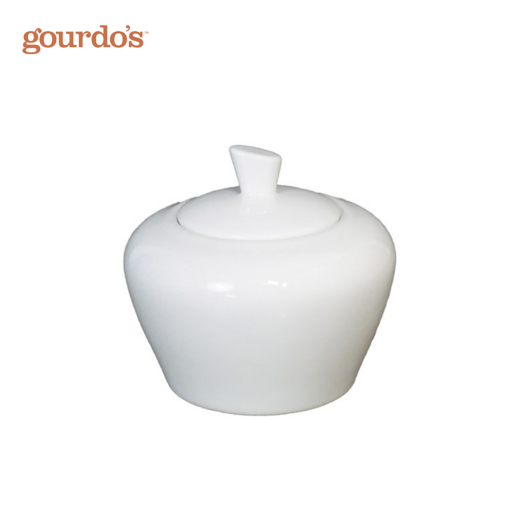 Gourdo's Porcelain Apple Sugar Pot 4.25"