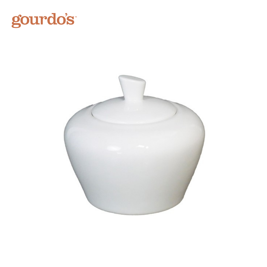 Gourdo's Porcelain Apple Sugar Pot 4.25"