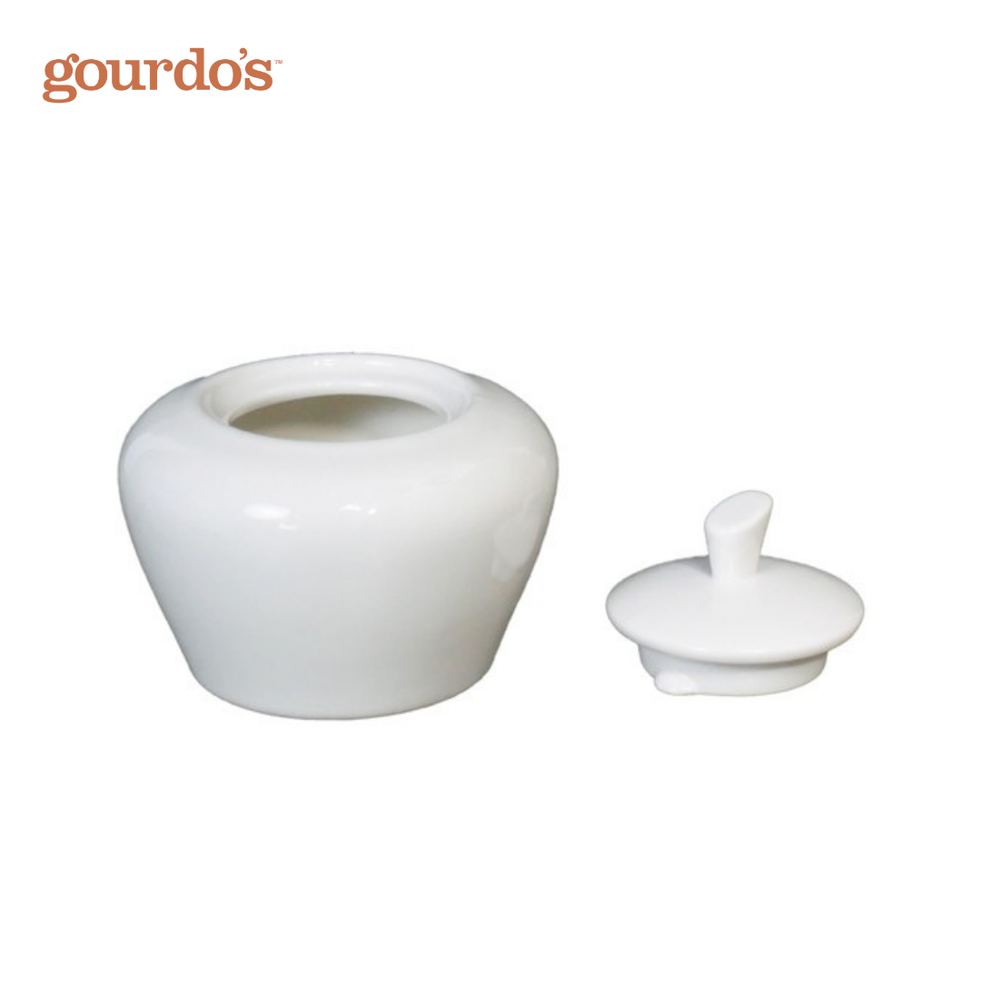 Gourdo's Porcelain Apple Sugar Pot 4.25"