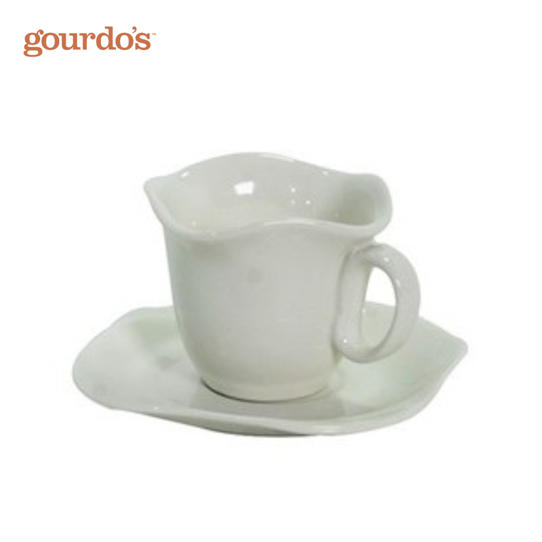 Gourdo's Porcelain Lotus Espresso Cup & Saucer 80cc