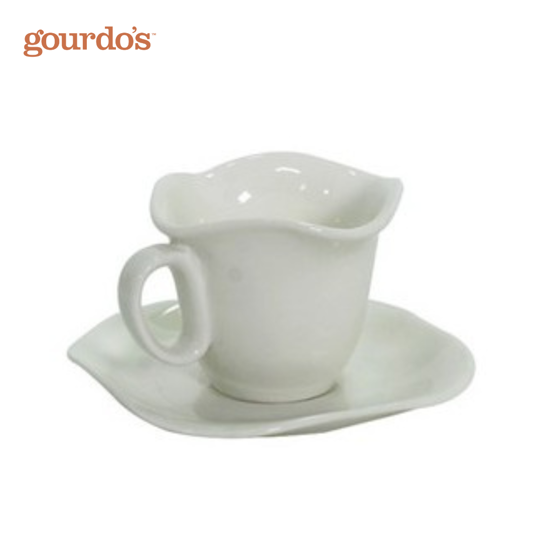 Gourdo's Porcelain Lotus Espresso Cup & Saucer 80cc