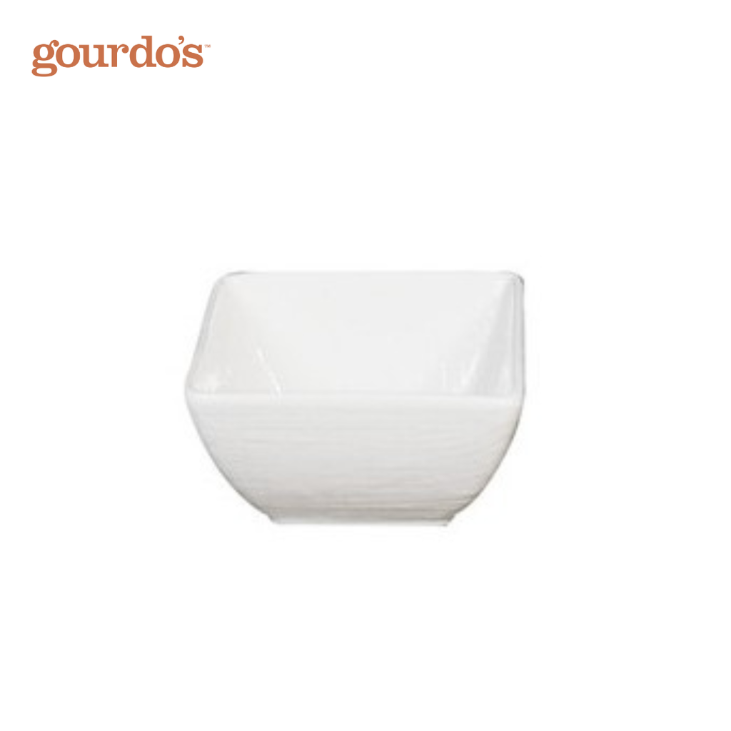 Gourdo's Porcelain Japanese Square Bowl Textured 3.5"