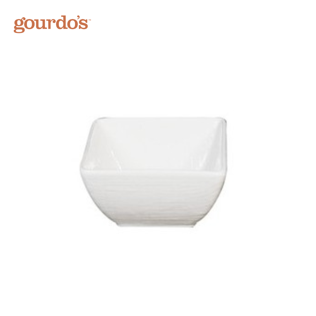Gourdo's Porcelain Japanese Square Bowl Textured 3.5"