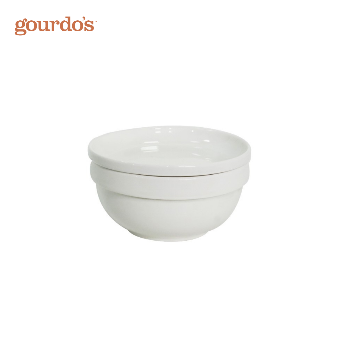 Gourdo's Porcelain Bowl With Stackable Lid Bistro