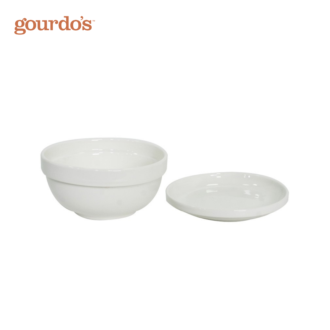 Gourdo's Porcelain Bowl With Stackable Lid Bistro