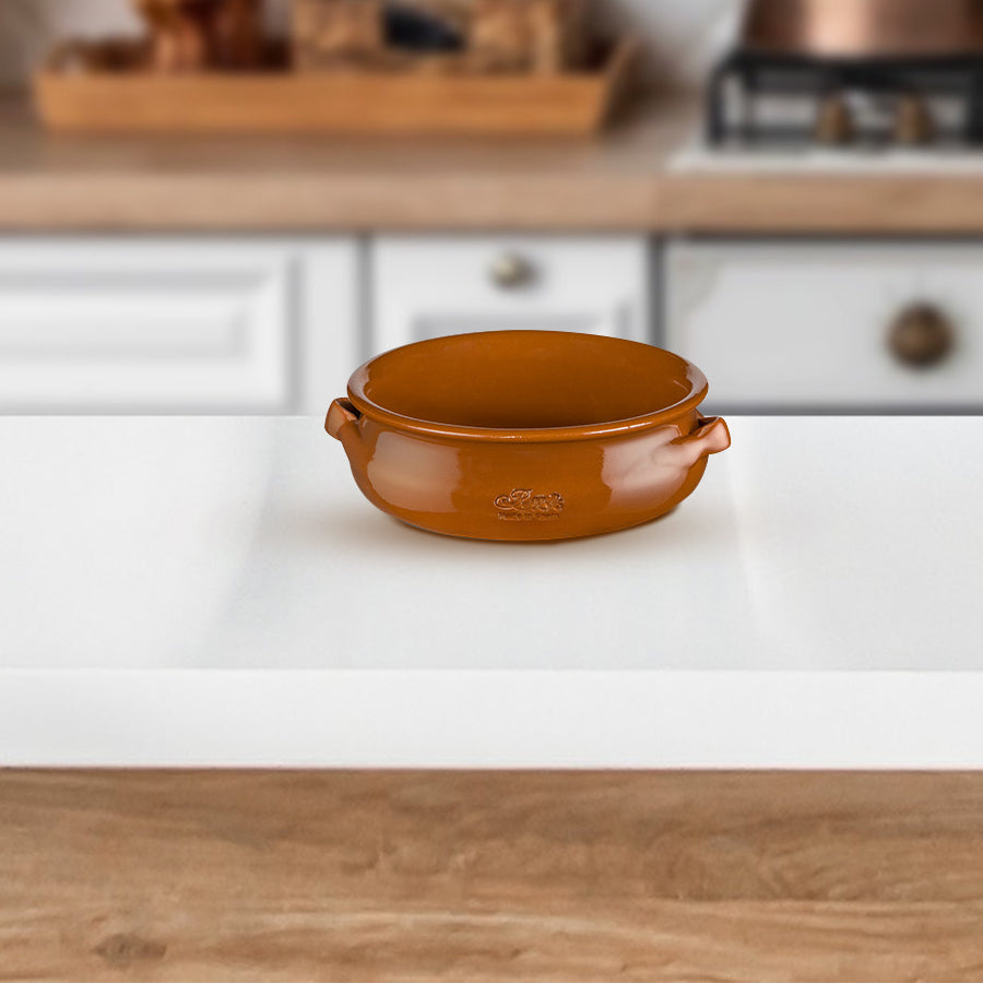 Regas Terracotta Round Casserole with 2 Loop Handles 17cm / 6.5"