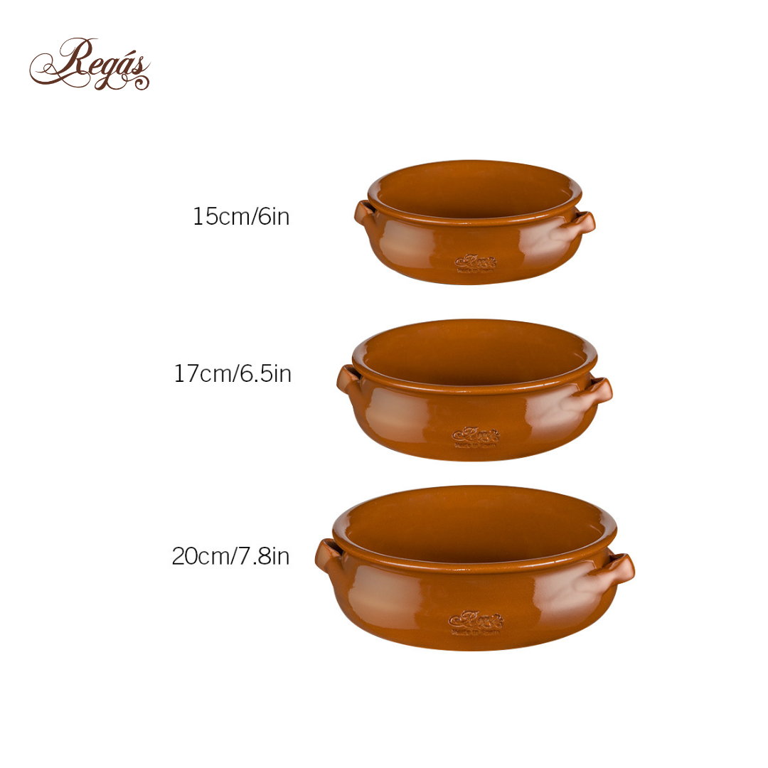 Regas Terracotta Round Casserole with 2 Loop Handles 17cm / 6.5"