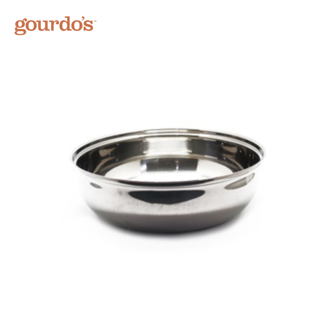 Gourdo's Chafing Dish, Stainless Steel, Single Bowl with Lid Holder 3.5L / 27cm & 2 Free Servers