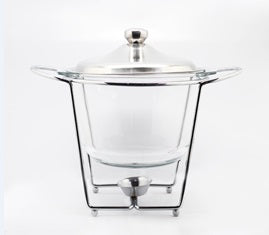 Gourdo's Soup Pot, Glass Bowl with Stainless Steel Cover 4L & Free Ladle