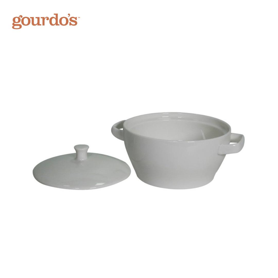 Gourdo's Porcelain French Tureen Round With Cover 6.5"