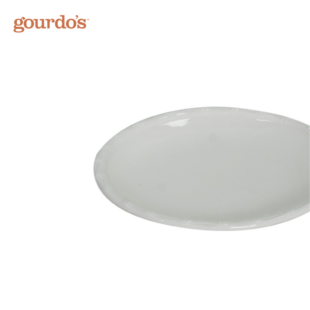 Gourdo's Porcelain Buffet Bamboo Rim Salad Plate 8"
