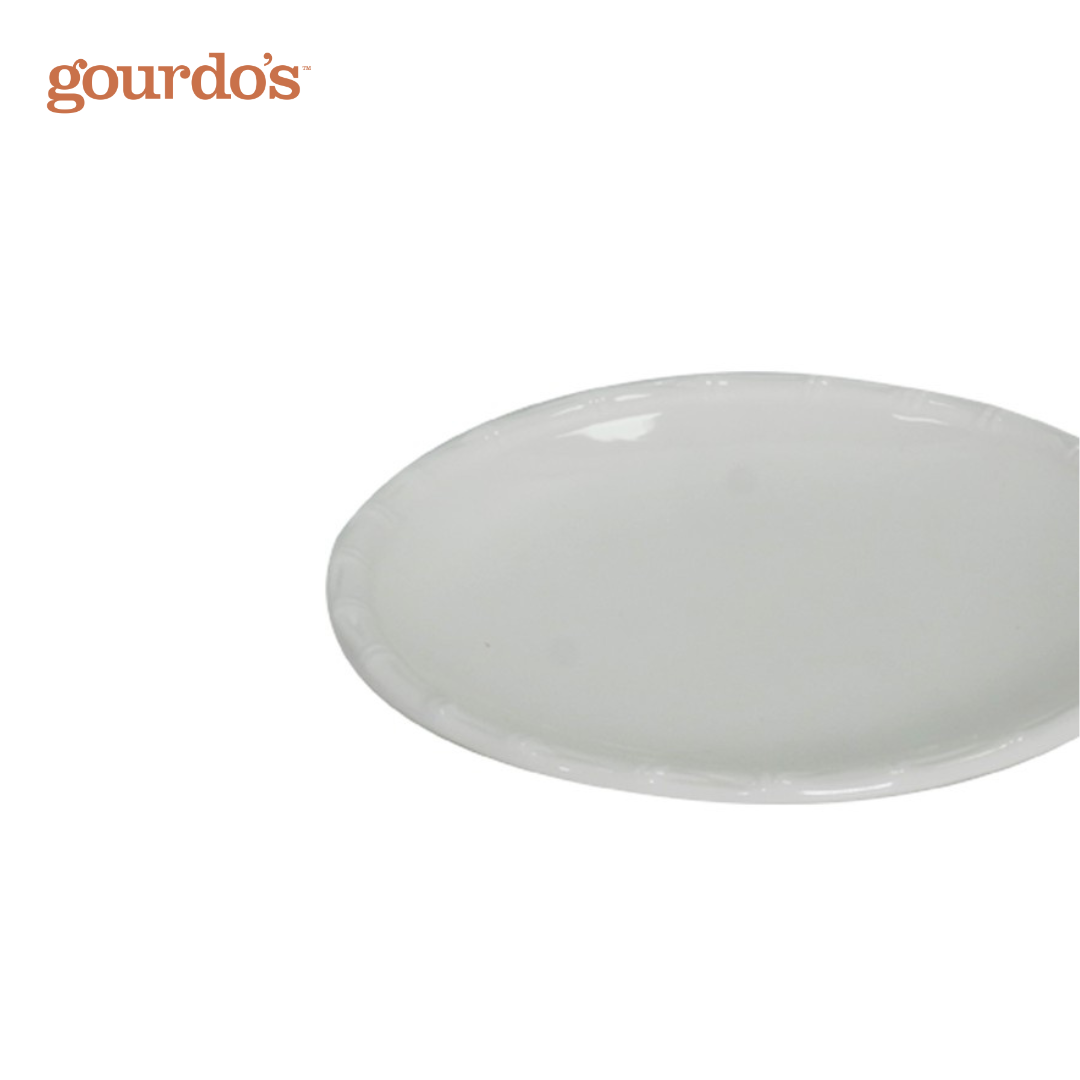 Gourdo's Porcelain Buffet Bamboo Rim Salad Plate 8"
