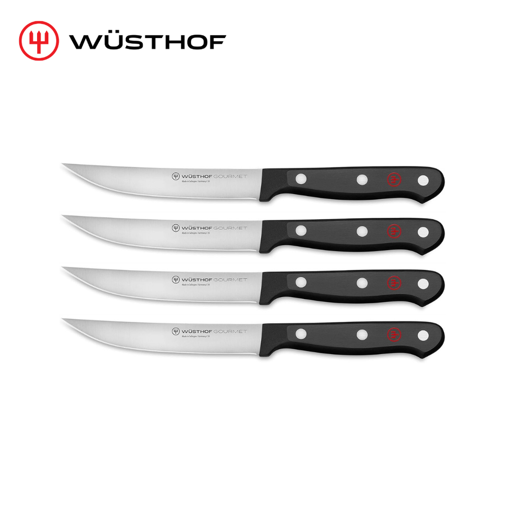 Wusthof Gourmet Set of 4 Steak Knife Black