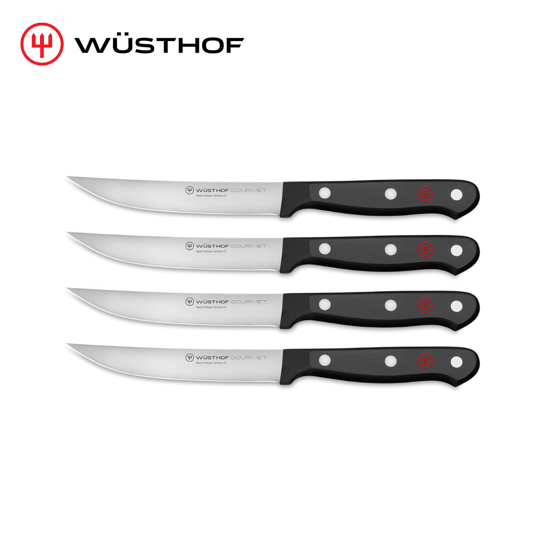 Wusthof Gourmet Set of 4 Steak Knife Black