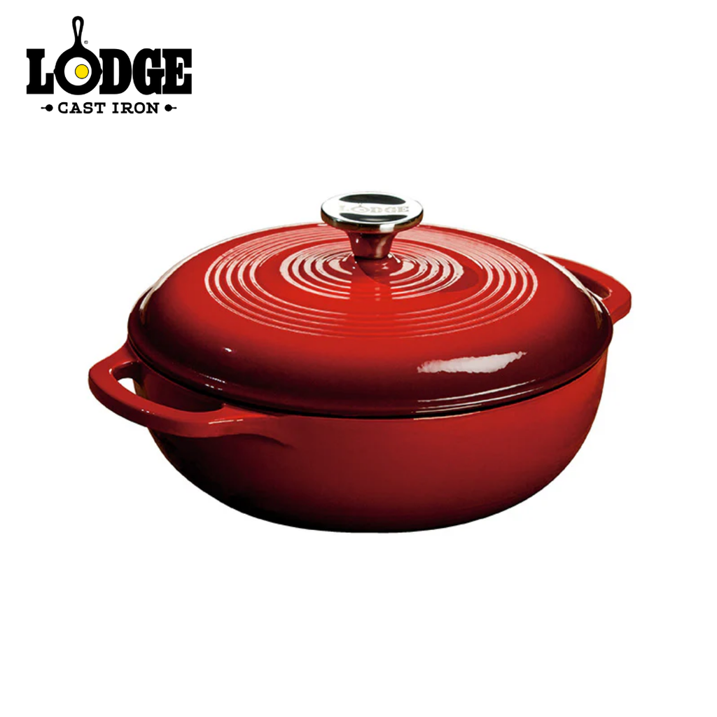 Lodge Enameled Cast Iron Dutch Oven Red 3QT