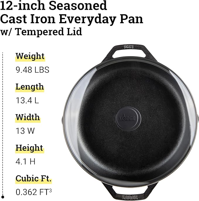 Lodge Chef Style Cast Iron Everyday Pan 12"