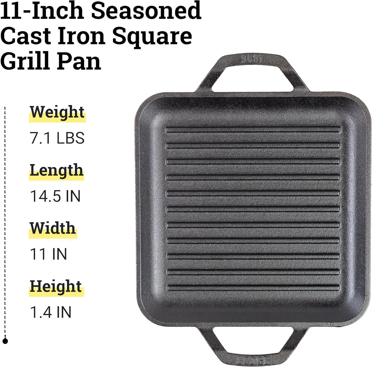 Lodge Chef Style Grill Pan Square 11"