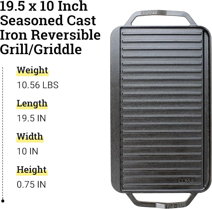 Lodge Chef Collection Reversible Grill/Griddle 19.5x10"
