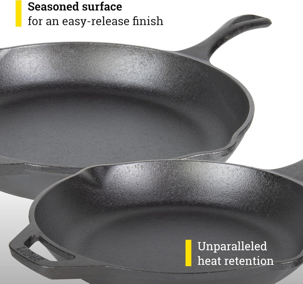 Lodge Chef Collection Cast Iron Skillet Set of 2 10"/12"