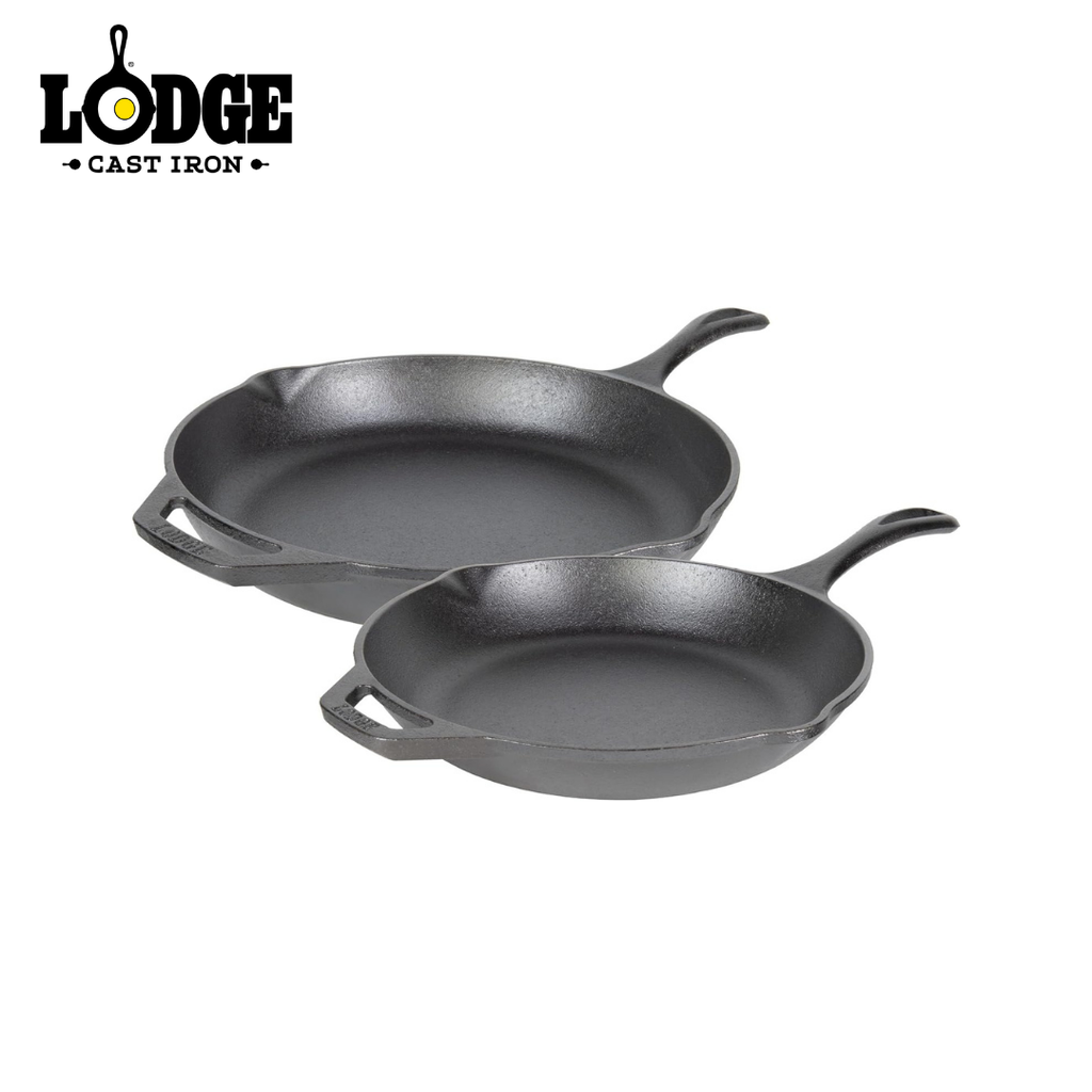Lodge Chef Collection Cast Iron Skillet Set of 2 10"/12"