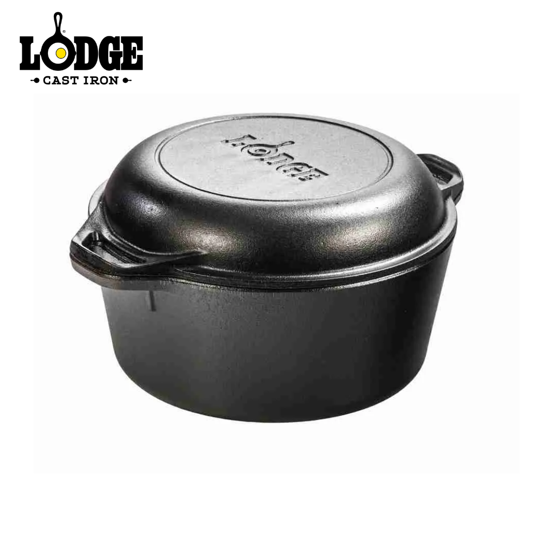 Lodge Cast Iron Double Dutch Oven 5QT
