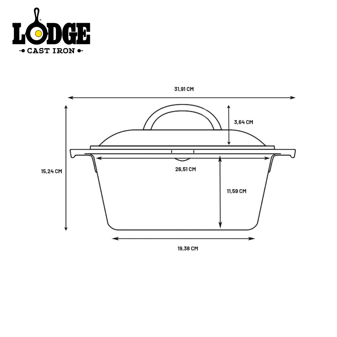 Lodge Cast Iron Double Dutch Oven 5QT