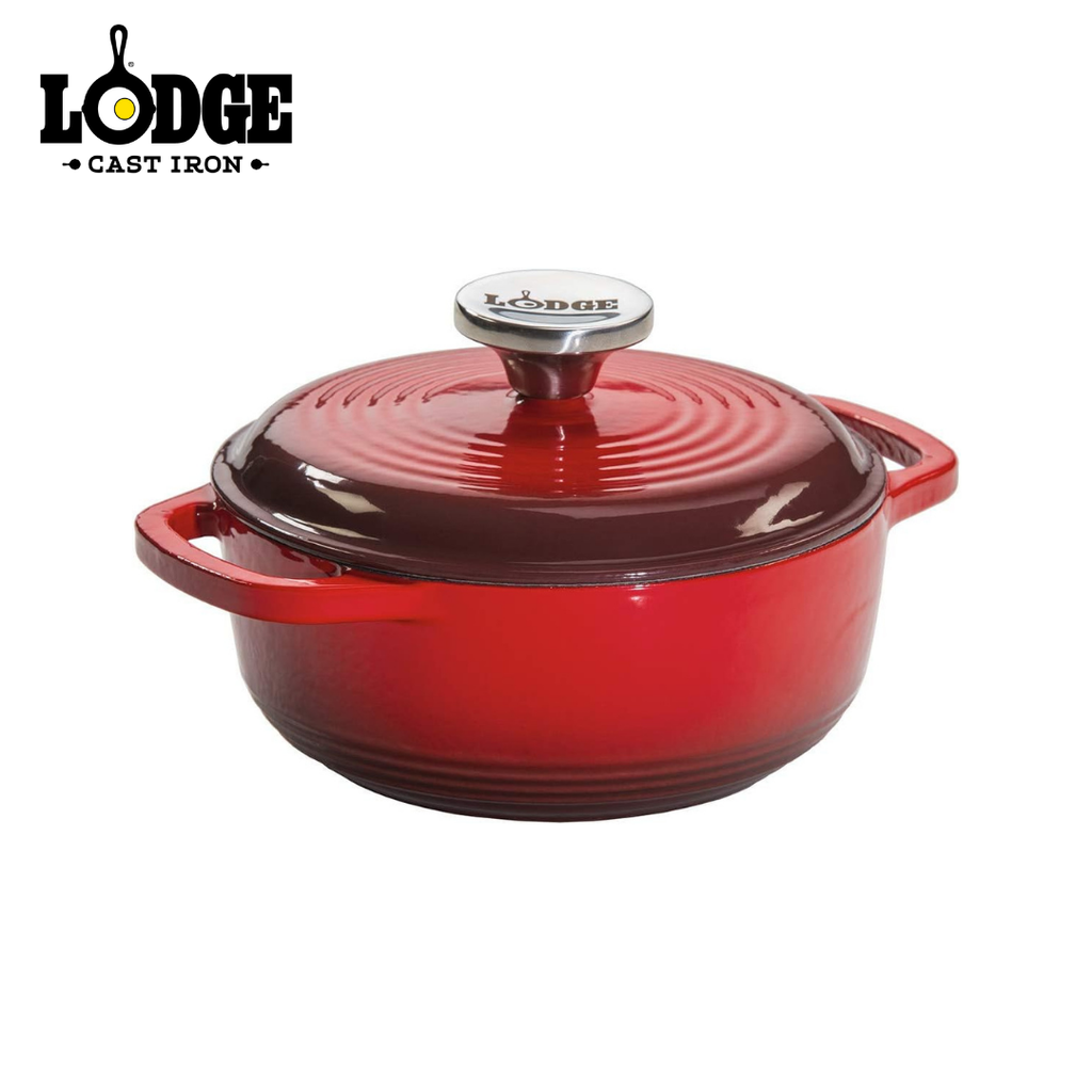 Lodge Enameled Cast Iron Dutch Oven Red 1.5QT