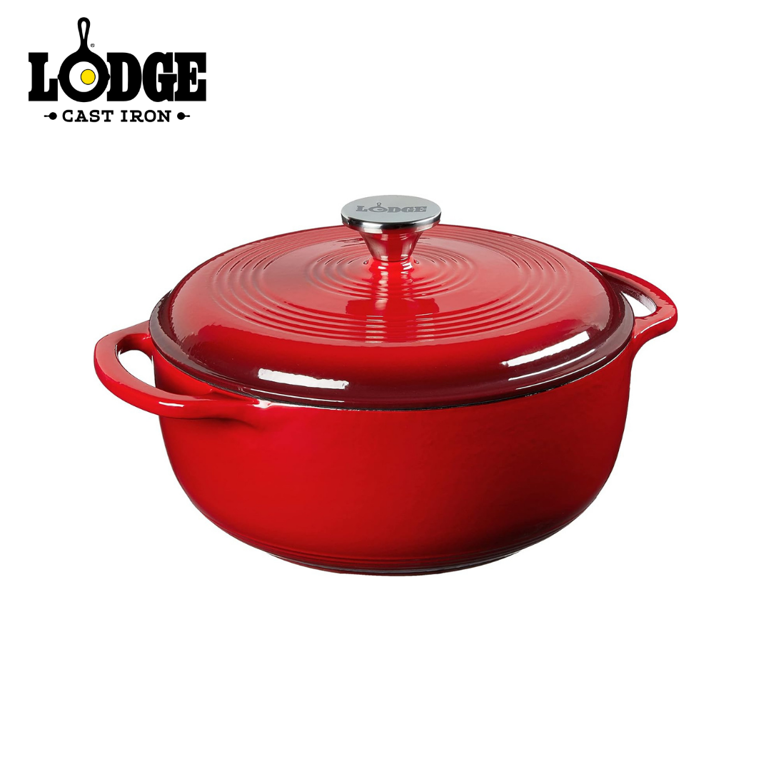 Lodge Enameled Cast Iron Dutch Oven Red 4.5QT