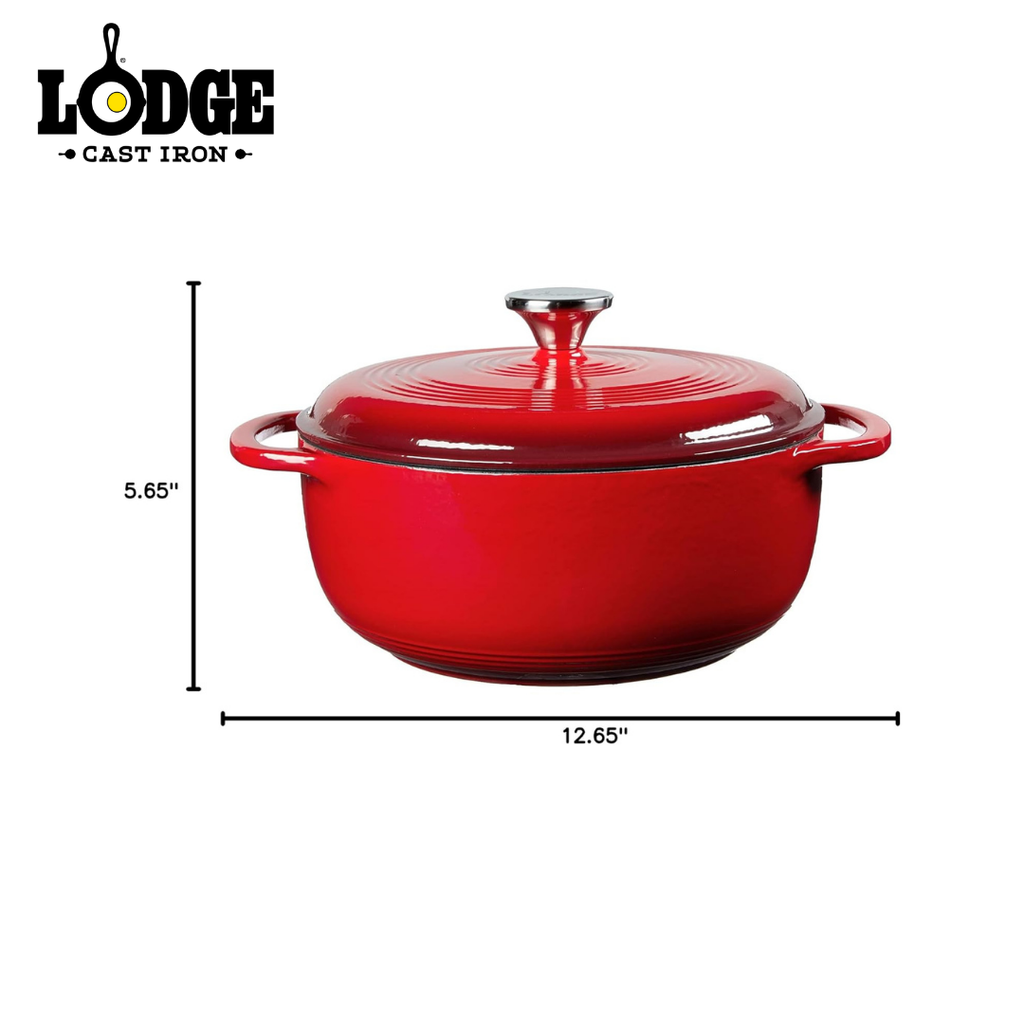 Lodge Enameled Cast Iron Dutch Oven Red 4.5QT