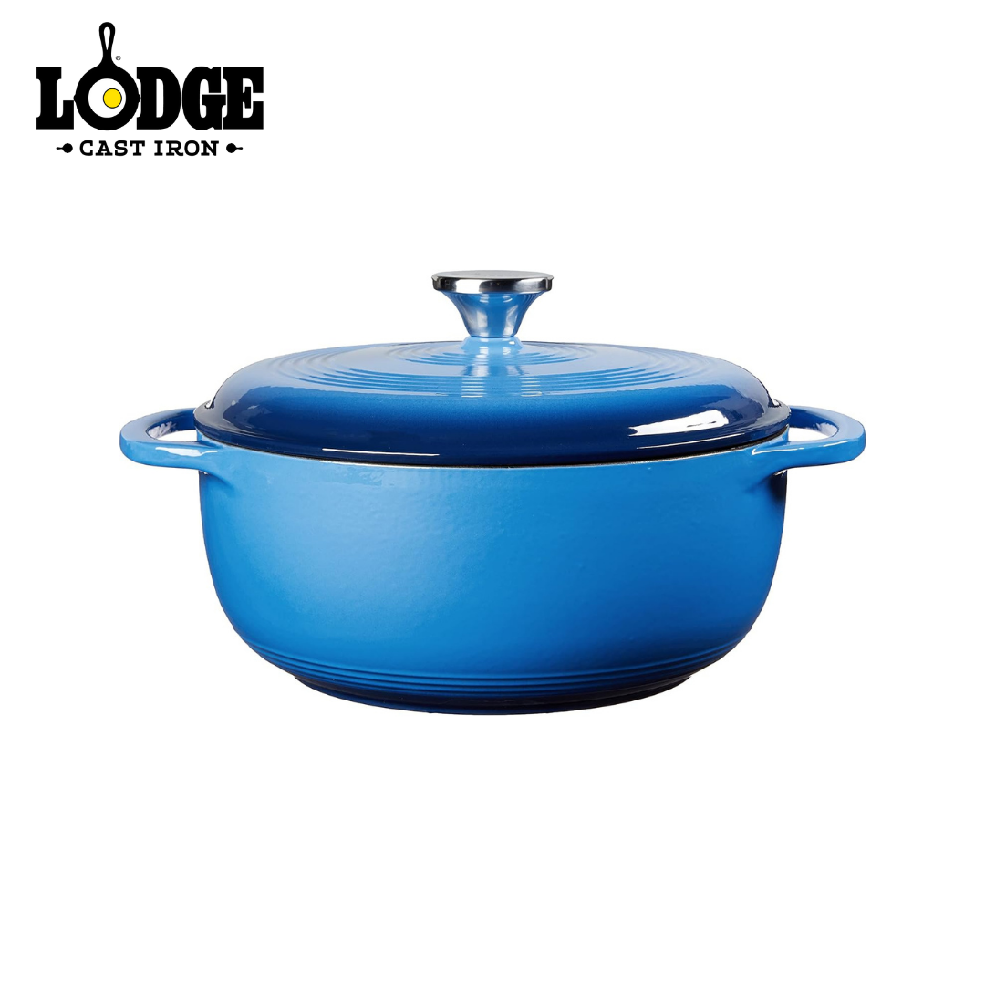Lodge Enameled Cast Iron Dutch Oven Blue 4.5QT