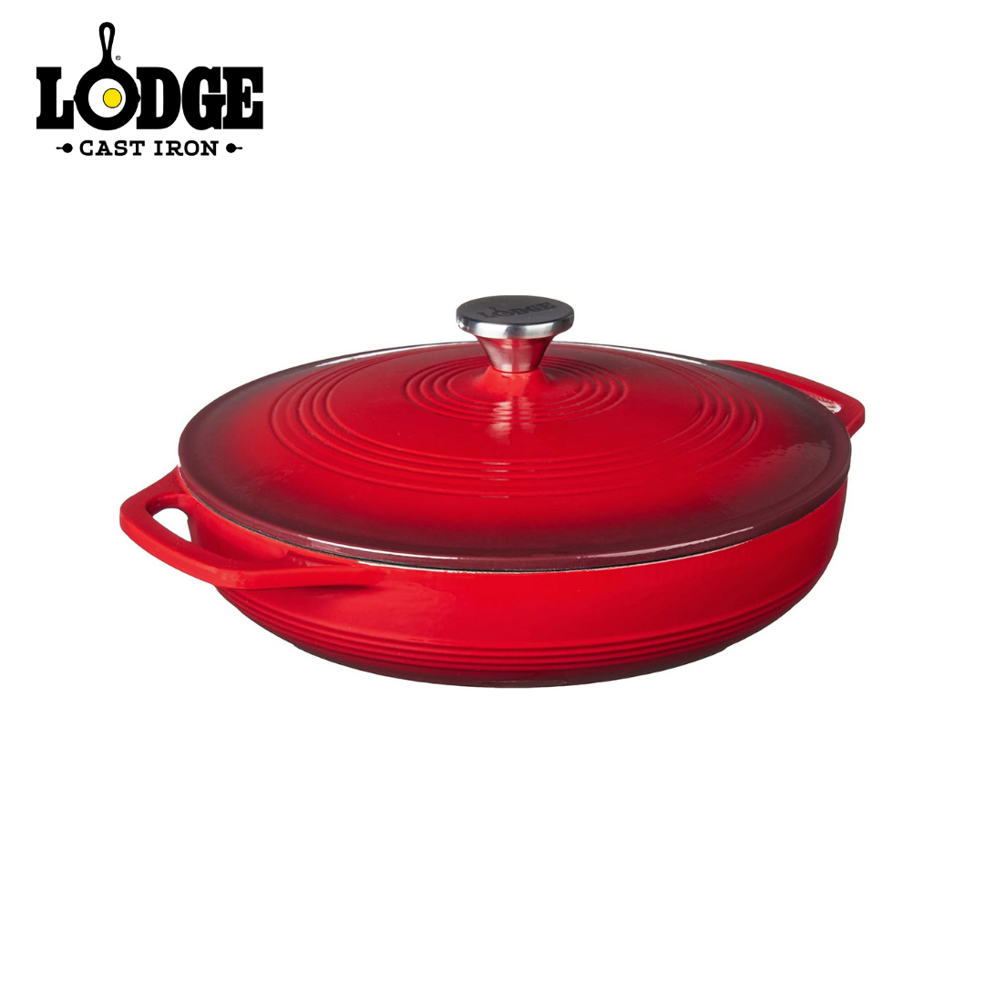 Lodge Enameled Cast Iron Covered Casserole Red 3.6QT