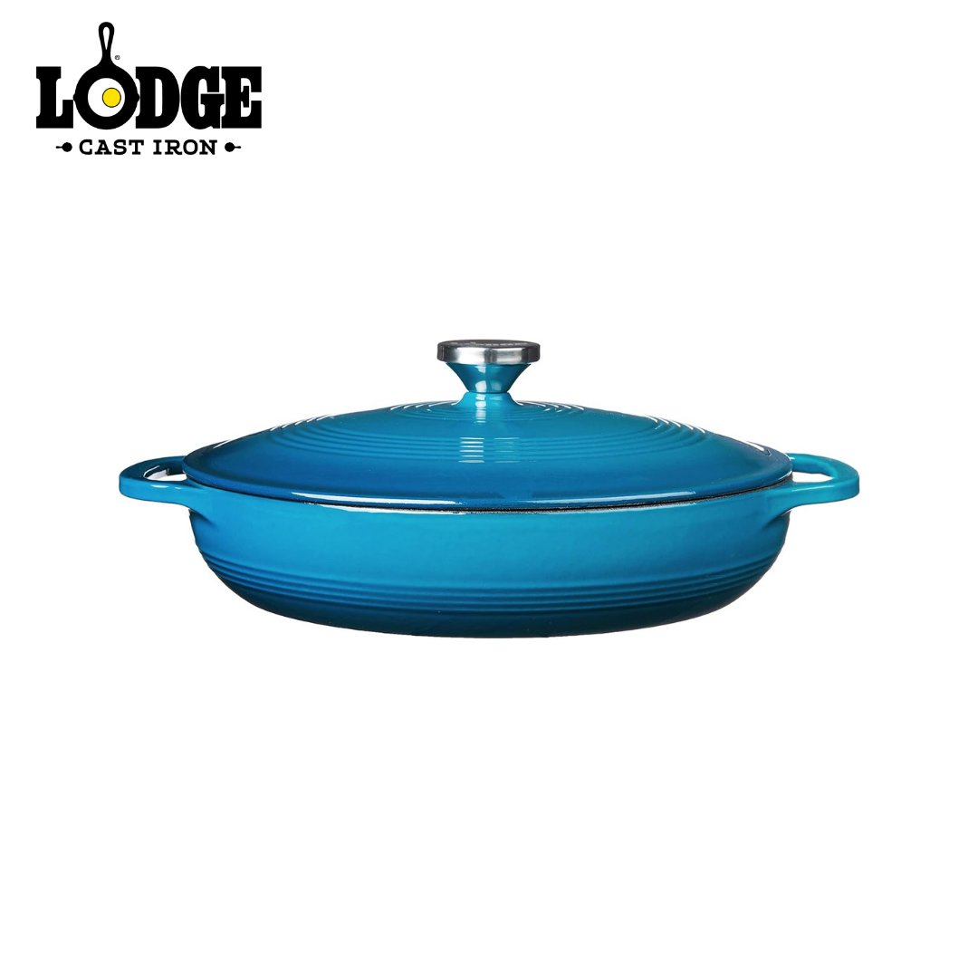 Lodge Enameled Cast Iron Covered Casserole Blue 3.6QT