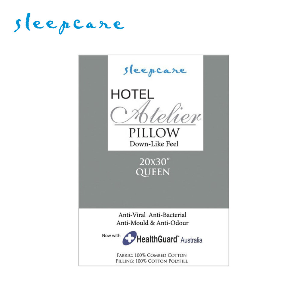 Sleepcare Hotel Atelier Hypoallergenic Queen Size 20x30" Pillow Anti-Viral Anti-Bacterial